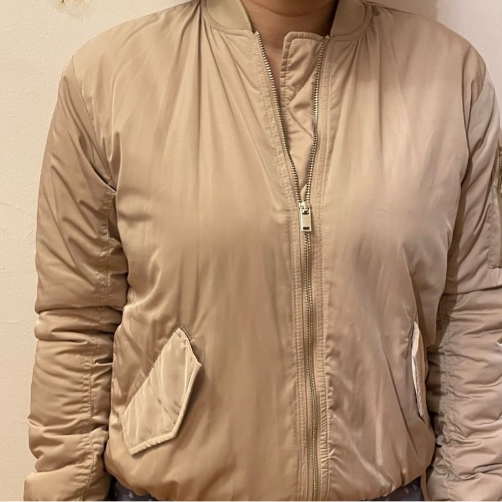 Women's Tan Bomber Jacket